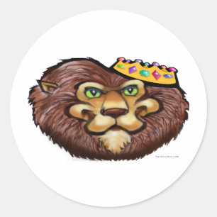 Lion Crown Classic Round Sticker