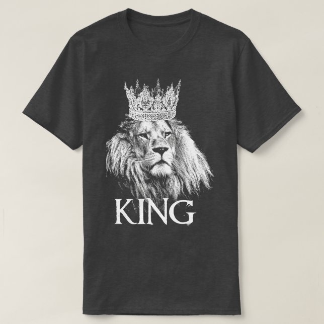 Lion Crown King Royalty Wildlife Big Cat Lover Shi T-Shirt (Design Front)