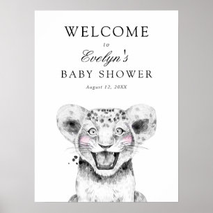 Lion Cub Baby Shower Welcome Sign