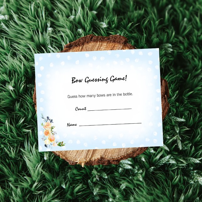Lion Cub Blue Guessing Count Baby Shower Game Enclosure Card (Creator Uploaded)