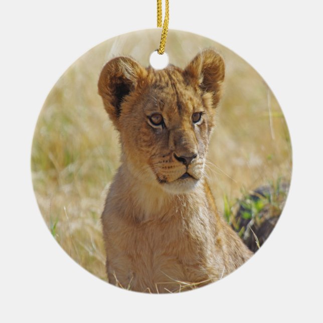 Lion Cub Ceramic Ornament (Front)
