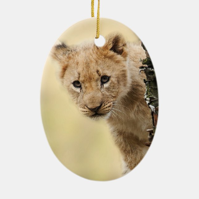 Lion Cub Ceramic Ornament (Back)