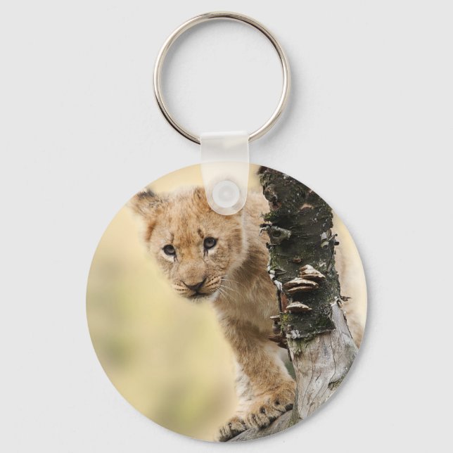 Lion Cub Cute Photo Key Ring (Front)