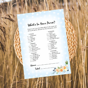 Lion Cub Floral Blue What's In Your Purse Game Program