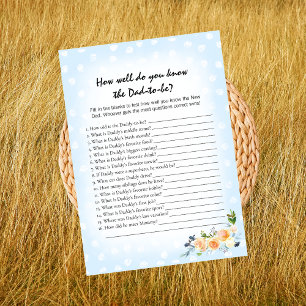 Lion Cub Floral Blue Who Knows Daddy Best Game Program