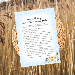 Lion Cub Floral Blue Who Knows Mum Best Game Program