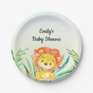 Lion cub paper plate baby shower birthday