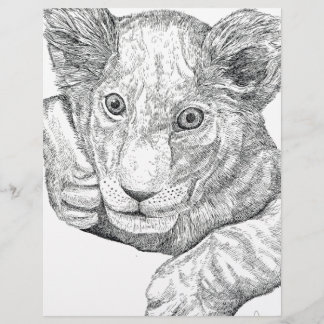 Lion Cub Pen and Ink