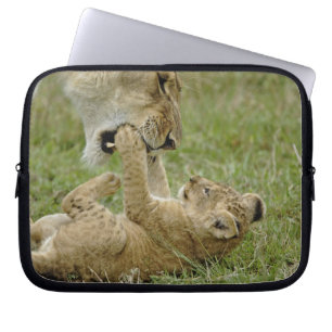 Lion Cub Playing Laptop Sleeve