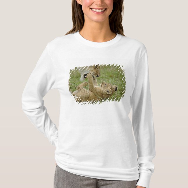 Lion Cub Playing T-Shirt (Front)