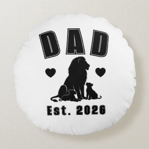 Lion Cub Silhouette New Dad Est Year Round Cushion