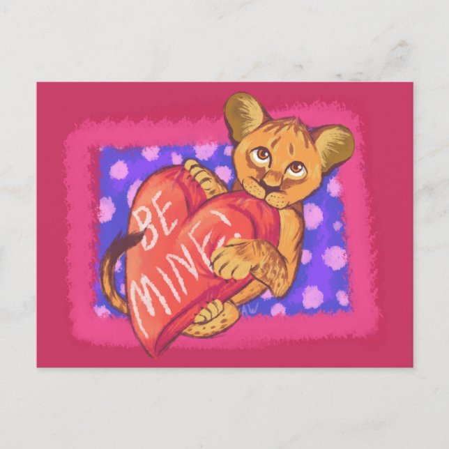 Lion Cub Valentine Postcard (Front)