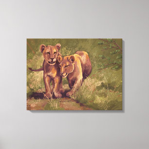 Lion Cubs Canvas Print