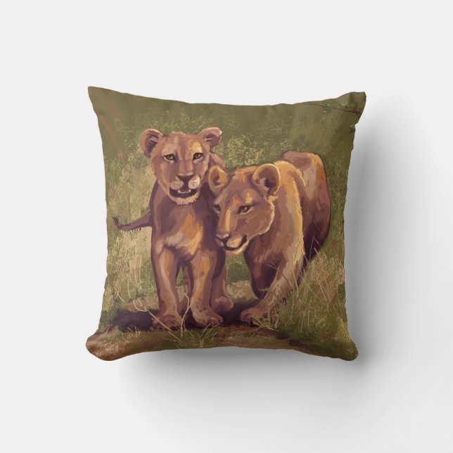Lion Cubs Cushion (Front)