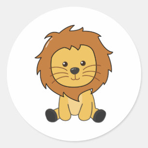 Lion Cute Animals For Kids Lion King Classic Round Sticker