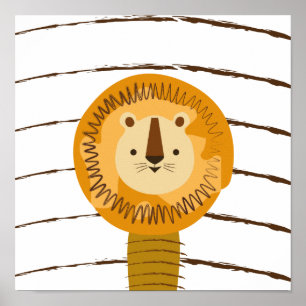 Lion Cute Cartoon Kids Baby Poster