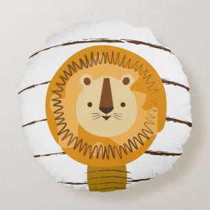 Lion Cute Cartoon Kids Baby Round Cushion