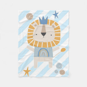 Lion Cute Face Lion Hand Drawn Fleece Blanket