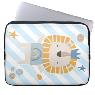 Lion Cute Face Lion Hand Drawn Laptop Sleeve