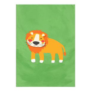 Lion Cute Lion Painting Photo Print