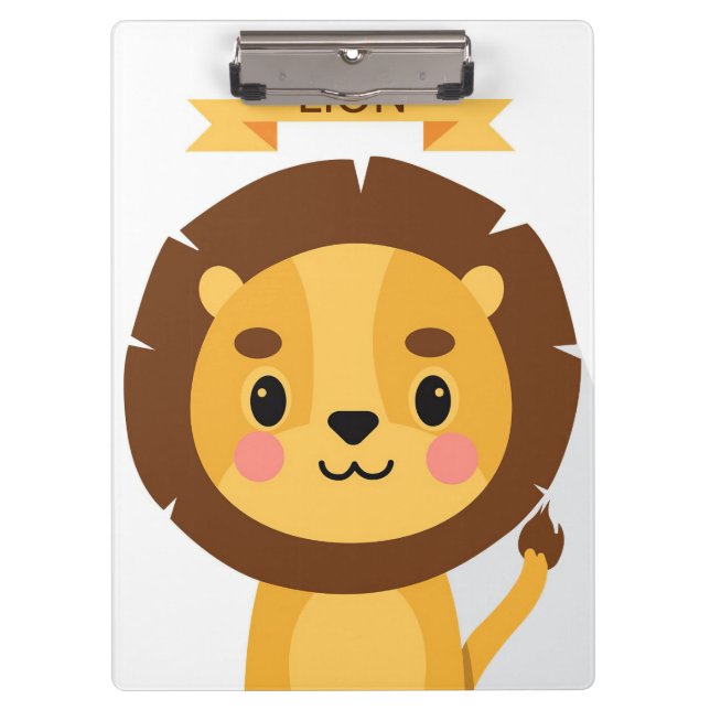 Lion Cute Lion Portrait Clipboard (Front)