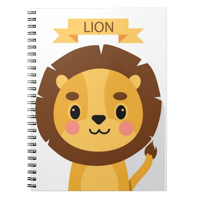 Lion Cute Lion Portrait Notebook (Front)