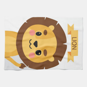 Lion Cute Lion Portrait Tea Towel