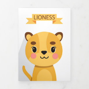 Lion Cute Lioness Tri-Fold Card