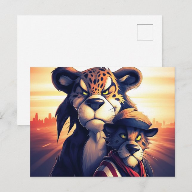 Lion Cute Postcard (Front/Back)