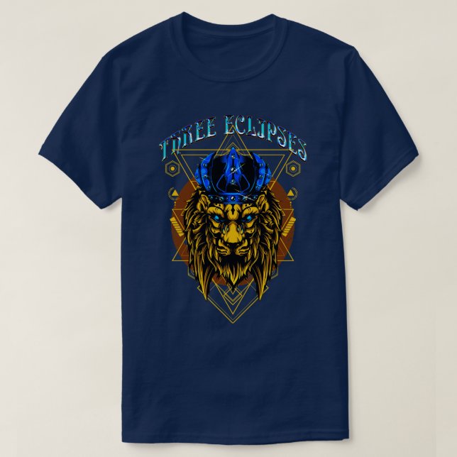 Lion Cyberpunk Dystopian Futuristic Postmodern Sci T-Shirt (Design Front)