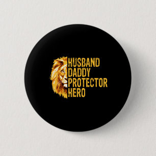 Lion Dad Funny Husband Daddy Protector Hero Father 6 Cm Round Badge