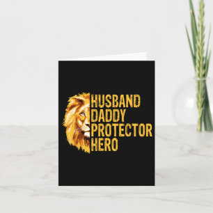 Lion Dad Funny Husnd Daddy Protector Hero Fathers Card