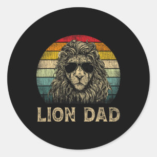 Lion Dad Lion Lovers Daddy Father's Day Classic Round Sticker