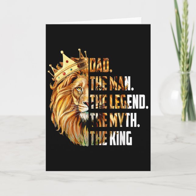Lion Dad The Man The Myth The Legend Grandpa Fathe Card (Front)