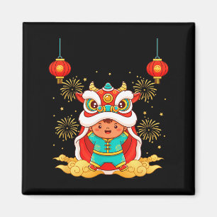 Lion dance ox year lunar new year costume chinese magnet