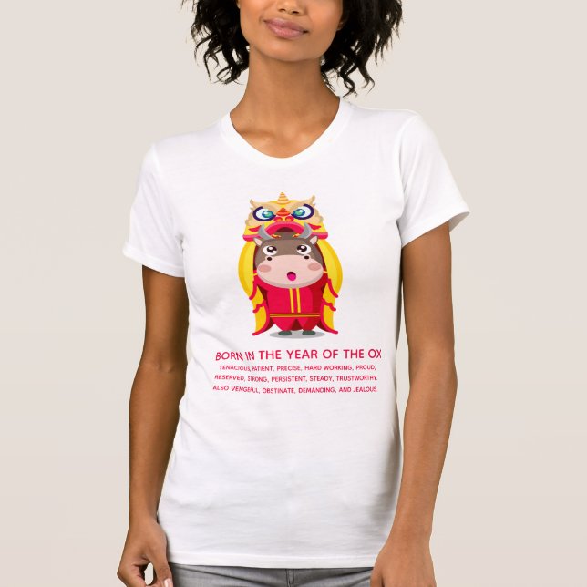 Lion Dancer Chinese New Year of the Ox Traits T-Shirt (Front)