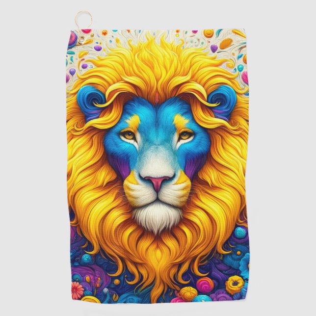 Lion Design Golf Towel (Front)