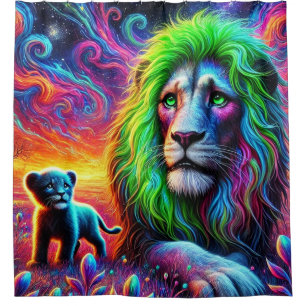 Lion Design Shower Curtain
