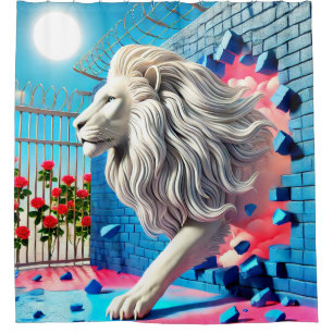 Lion Design Shower Curtain
