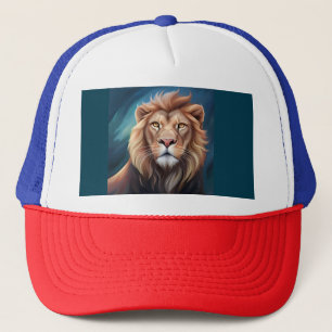 Lion Digital Art Portrait Trucker Hat