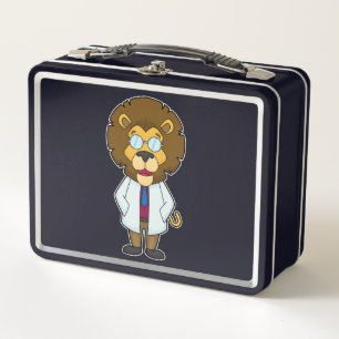 Lion Doctor Doctor's coat Metal Lunch Box