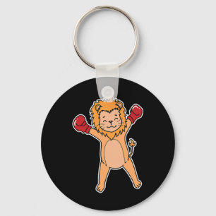 Lion Does Boxing Key Ring