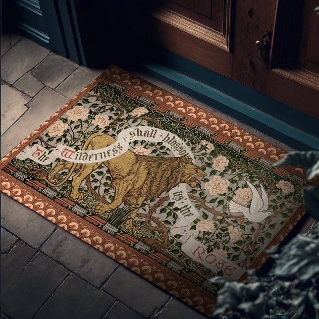 Lion Dove Wilderness Roses Walter Crane Doormat (Creator Uploaded)