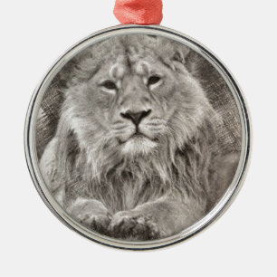 Lion Drawing Metal Tree Decoration