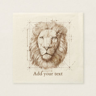 Lion Drawing Napkin