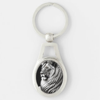 Lion Drawing Painting Art Key Ring
