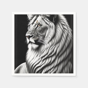 Lion Drawing Painting Art Napkin