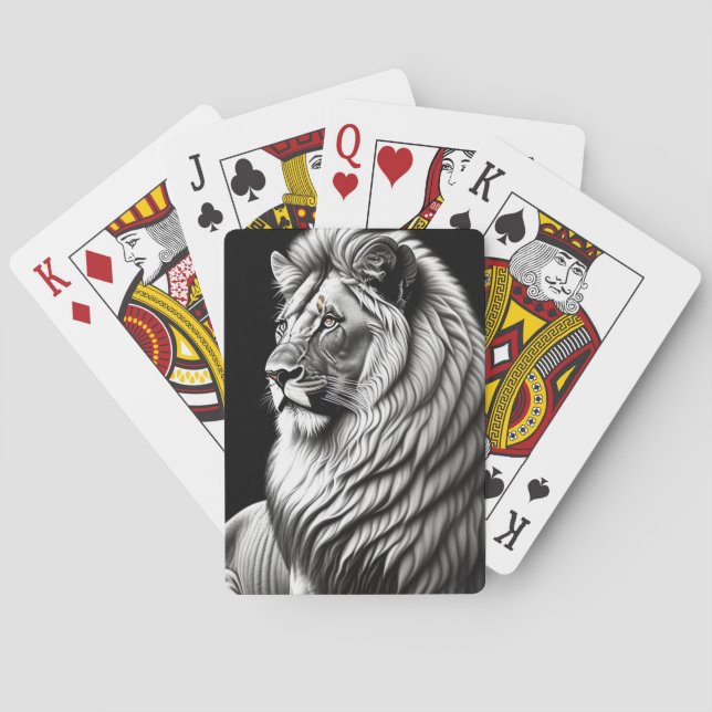 Lion Drawing Painting Art Playing Cards (Back)