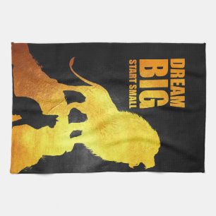 Lion Dream Big Start Small Tea Towel