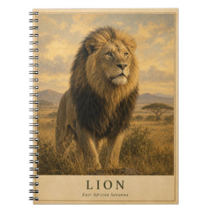 Lion East African Savanna VINTAGE Notebook